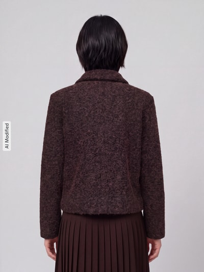 VERO MODA Teddyjacke mit goldfarbenen Zierknöpfen Schoko 5