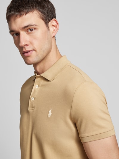 Polo Ralph Lauren Poloshirt mit Label-Stitching Camel 3