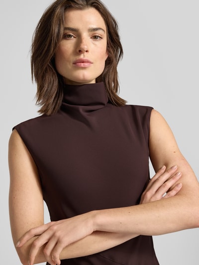 Mango Maxikleid mit Stehkragen Dunkelbraun 3