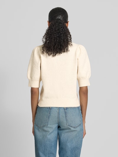 Vero Moda Comfort Fit Strickpullover mit Puffärmeln Modell 'DOFFY' Offwhite 5