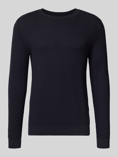 Jack & Jones Premium Strickpullover mit Strukturmuster Modell 'BARKLEY' Marine 2
