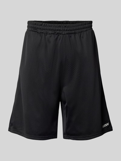 REVIEW Regular Fit Sweatshorts mit Label-Detail Black 2