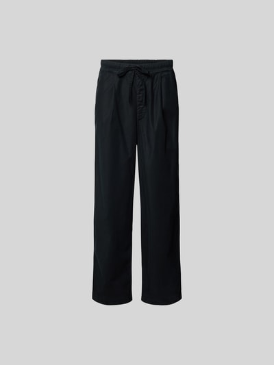 Produktfoto, Loose Fit Stoffhose mit Lyocell-Anteil von Officine Générale in Schwarz, elastischer Baumwoll-Lyocell-Mix, Tunnelzug, Eingrifftaschen, aufgesetzte Gesäßtaschen, glatte Textur