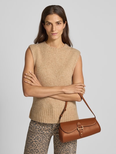 Lauren Ralph Lauren Handtas van echt runderleer met logo-applicatie Cognac - 1