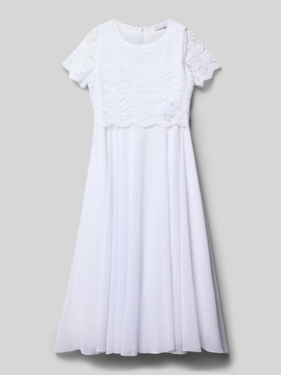 Weise Regular fit jurk met kant Wit - 1