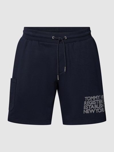 Tommy Hilfiger Sweatshorts mit Label-Print Marine 2