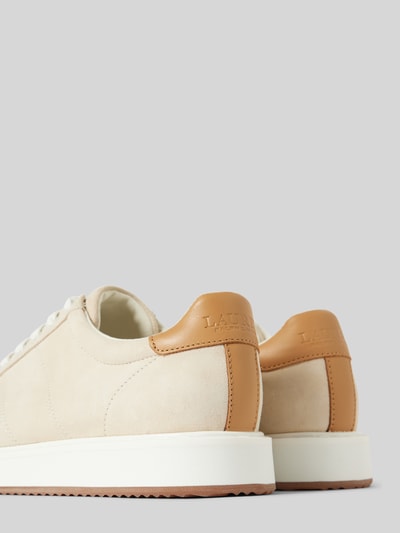 Lauren Ralph Lauren Ledersneaker mit Label-Stitching Modell 'ANGELINE' Beige 2