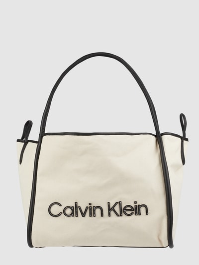 CK Calvin Klein Torba shopper z logo Piaskowy 1