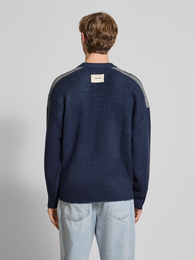 Pegador Strickpullover mit gerippten Abschlüssen Marine 5