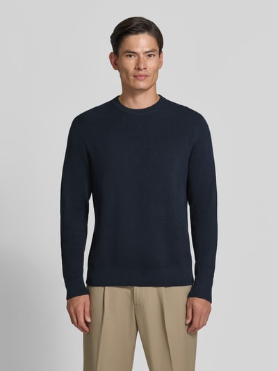 MCNEAL Regular Fit Strickpullover aus Baumwoll-Mix Dunkelblau 4