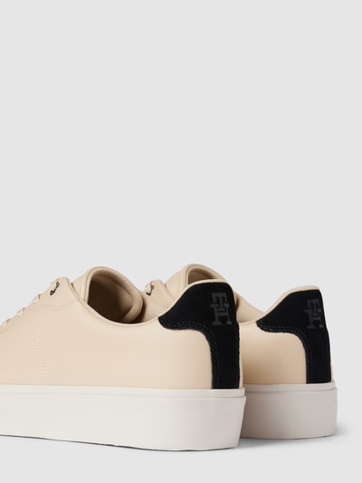 Tommy Hilfiger Sneaker van leer met contrastgarnering Beige - 2