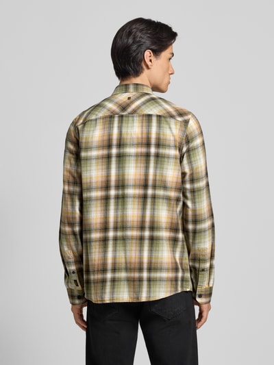 PME Legend Regular fit vrijetijdsoverhemd met kentkraag en labelstitching Olijfgroen - 5