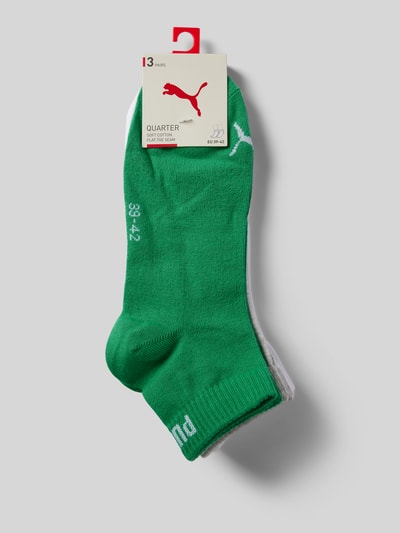 PUMA Sneakersocken mit Label-Print im 3er-Pack Gruen 3