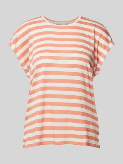 Tom Tailor Denim T-Shirt mit Streifenmuster Orange Melange 2