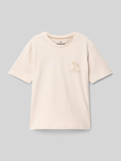 Jack & Jones T-Shirt mit Label-Print Modell 'SUMMER' Ecru 1