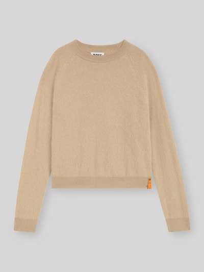 BOSS Sweter z dzianiny o kroju relaxed fit z mieszanki żywej wełny i kaszmiru model ‘FEDDY’ Beżowy 2