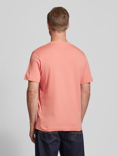 Tom Tailor Regular fit T-shirt van puur katoen met labelprint Koraal - 5