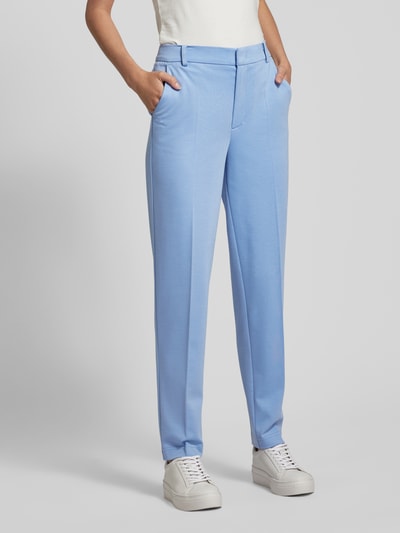 Oui Tapered Fit Stoffhose mit Bügelfalten Hellblau 4