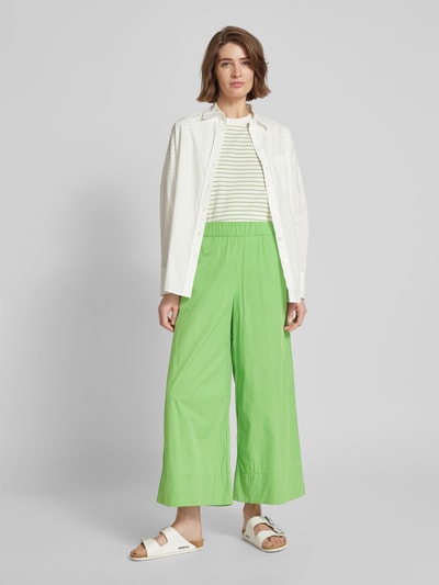 MAX&Co. Wide leg broek met elastische band, model 'IVO' Lichtgroen - 1