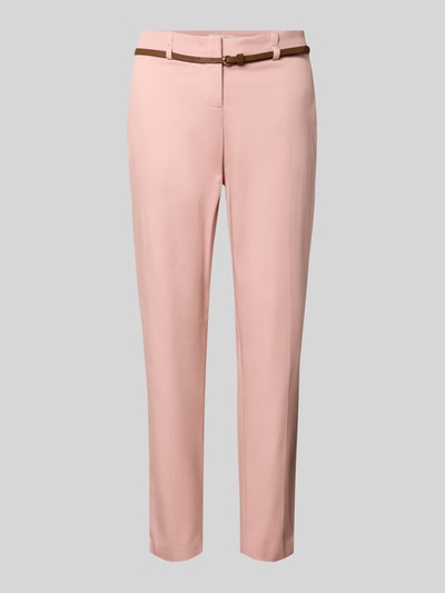 Produktfoto, Hose in verkürzter Passform mit Gürtel von Christian Berg Woman in Rosa, Baumwoll-Viskose-Mix, Slim-Fit, Damen, strukturierte Oberfläche