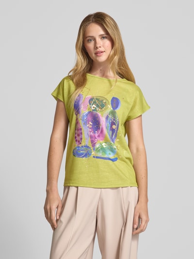 Christian Berg Woman T-shirt z nadrukowanym motywem Jabłkowozielony 4