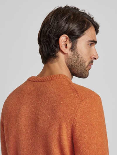 Marc O'Polo Regular Fit Strickpullover aus italienischem gesprenkeltem Tweedgarn Orange 3