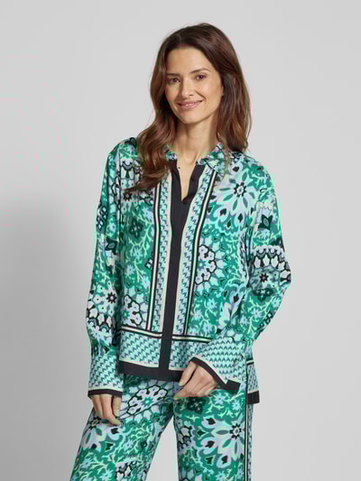 comma Regular Fit Bluse mit Hemdblusenkragen Gruen 4