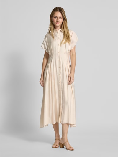 Jake*s Collection Hemdblusenkleid mit Hemdblusenkragen und Knopfleiste Ecru 4
