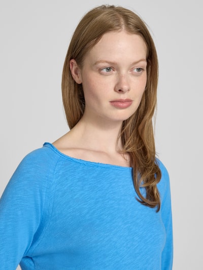 American Vintage Shirt met lange mouwen en boothals, model 'SONOMA' Bleu - 3