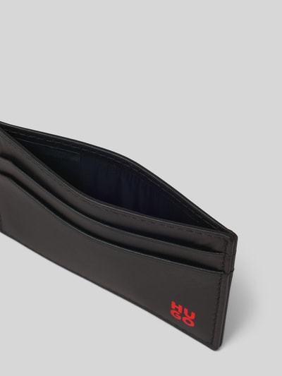 HUGO Pasjeshouder van echt runderleer Zwart - 3