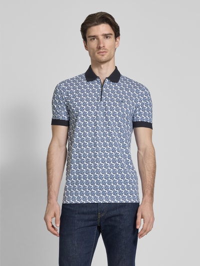 Christian Berg Men Koszulka polo z krótkim zamkiem błyskawicznym Jeansowy niebieski 4