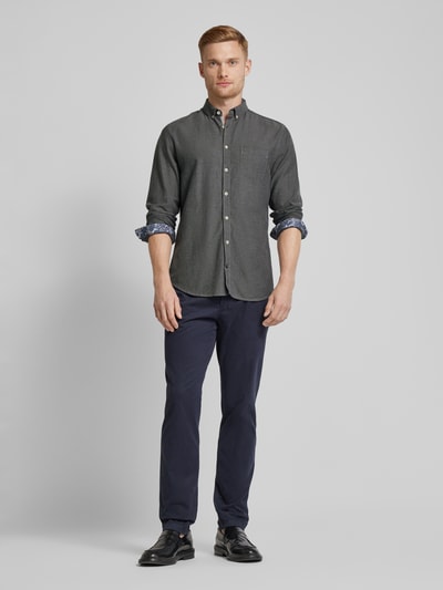 Colours & Sons Regular Fit Freizeithemd mit Button-Dow-Kragen Anthrazit 1