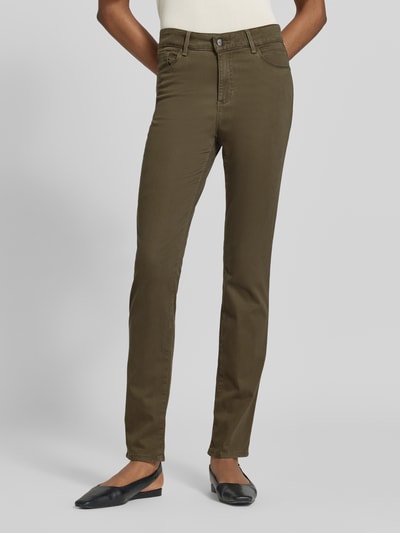 Brax Slim Fit Schmale Hose aus Lyocell-Mix mit Modal-Baumwoll-Anteil Modell 'SHAKIRA' Khaki 4
