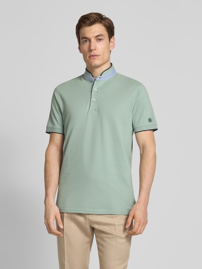 Christian Berg Men Regular Fit Poloshirt mit Stehkragen Oliv 4