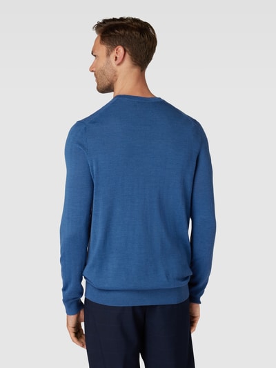 Christian Berg Men Strickpullover Jeansblau Melange 5