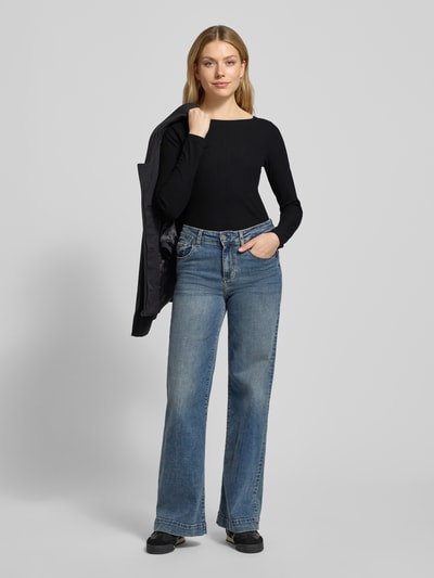 Tom Tailor Denim Slim Fit Langarmshirt aus Viskose-Mix Black 1