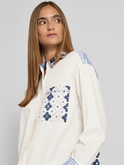 Herzensangelegenheit Overhemdblouse met borstzak Wit - 3