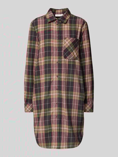 Christian Berg Woman Knielange overhemdjurk met borstzak Donkergroen - 2