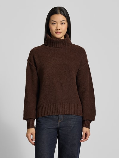 s.Oliver RED LABEL Regular Fit Rollkragenpullover aus Baumwoll-Mix Dunkelbraun 4