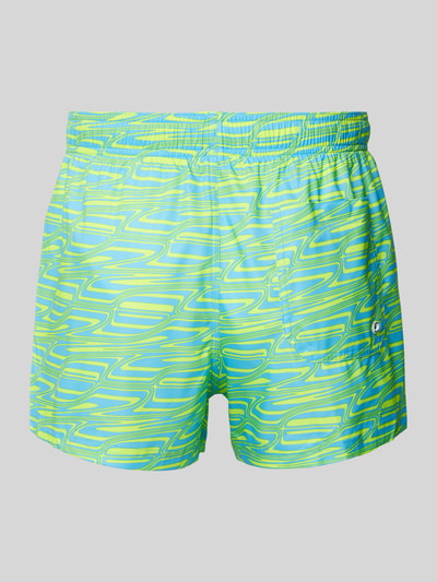 Puma Slim Fit Badeshorts mit Logo-Print Gelb 3