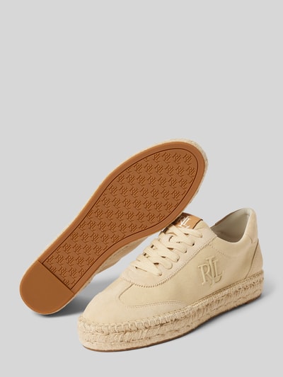 Lauren Ralph Lauren Sneaker aus Leder-Mix mit Label-Details Modell 'LUIZE' Sand 4