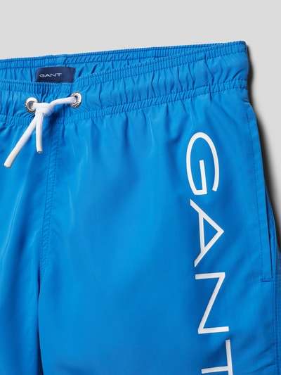 Gant Badehose mit Label-Print Blau 2