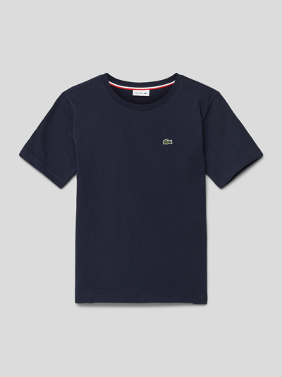 Lacoste T-Shirt mit Label-Stitching Marine 1