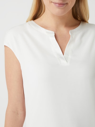 comma T-shirt in effen design van viscose Offwhite - 3