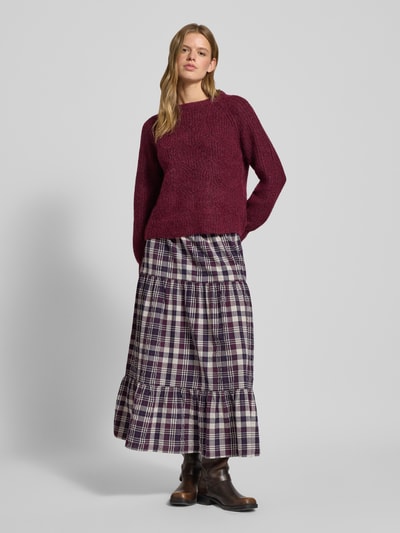 Only Relaxed Fit Strickpullover mit Woll-Anteil Modell 'GILA' Bordeaux 1