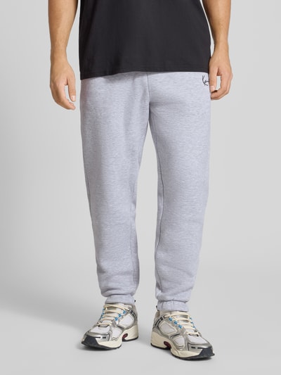 KARL KANI Sweatpants mit elastischem Bund Hellgrau Melange 4