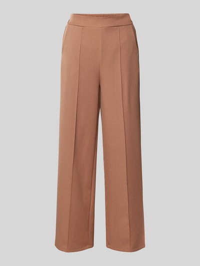 ZABAIONE Wide Leg Stoffhose mit fixierten Bügelfalten Camel 2