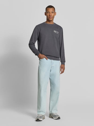 PME Legend Sweatshirt mit Label-Print und Rundhalsausschnitt Anthrazit 1