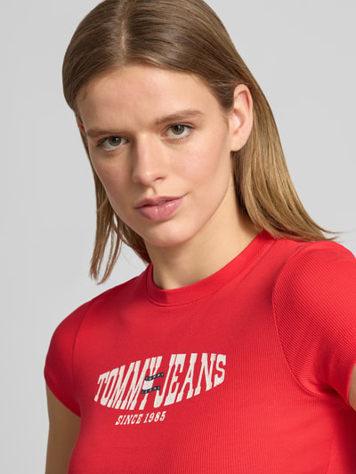 Tommy Jeans Slim Fit T-Shirt aus Baumwoll-Mix Rot 3