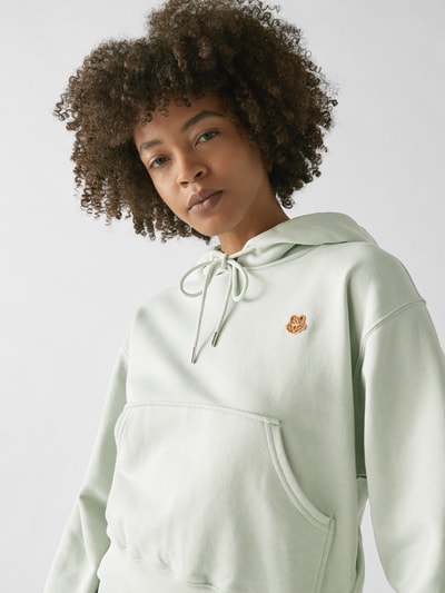 Kenzo Cropped Hoodie Hellgrau 3